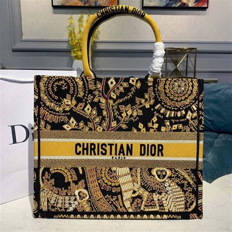 Brown Multicolor Dior Animals Monkey Embroidered Dior Book Tote